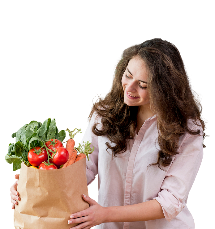 Woman with groceries
